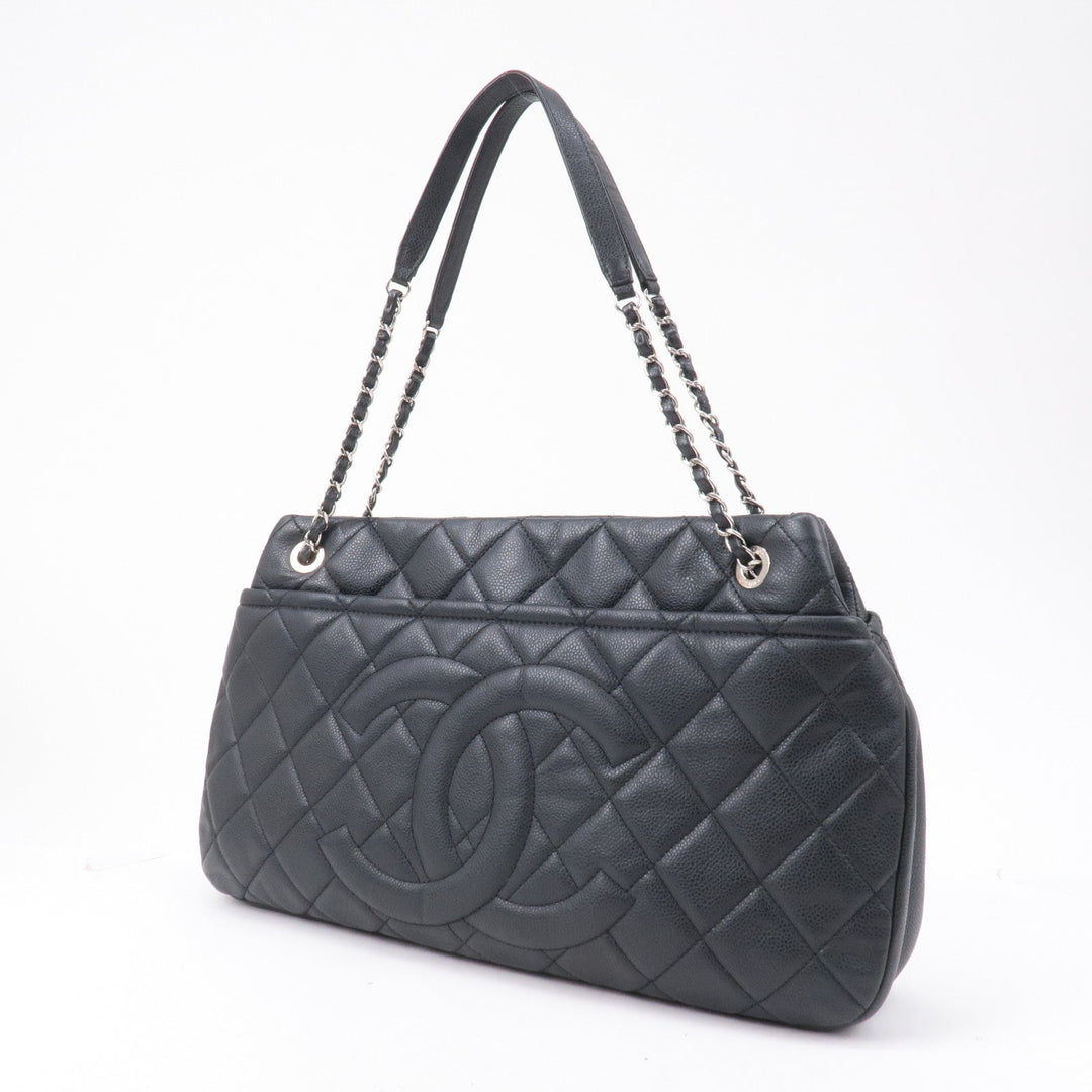 Top Quality Chanel Matelasse Caviar Skin Chain Tote Bag Shoulder Bag Black