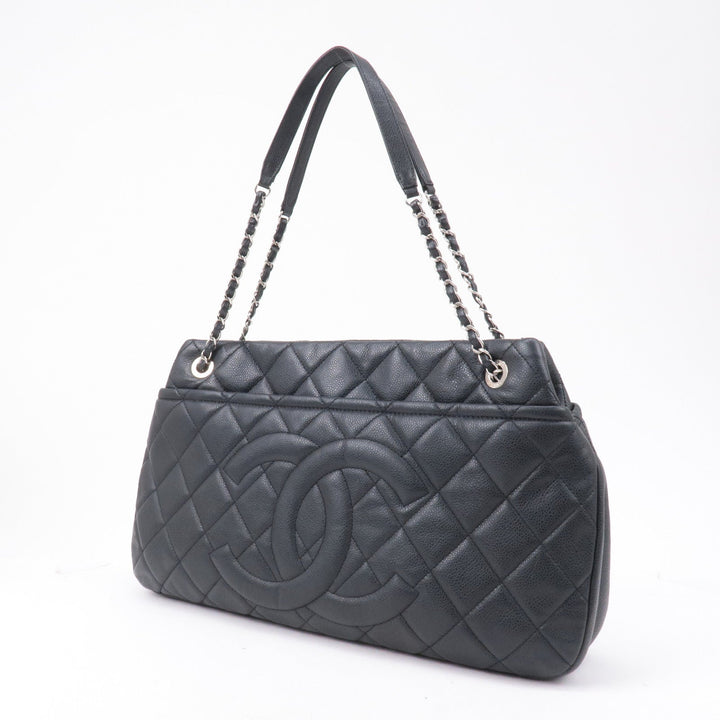 Top Quality Chanel Matelasse Caviar Skin Chain Tote Bag Shoulder Bag Black