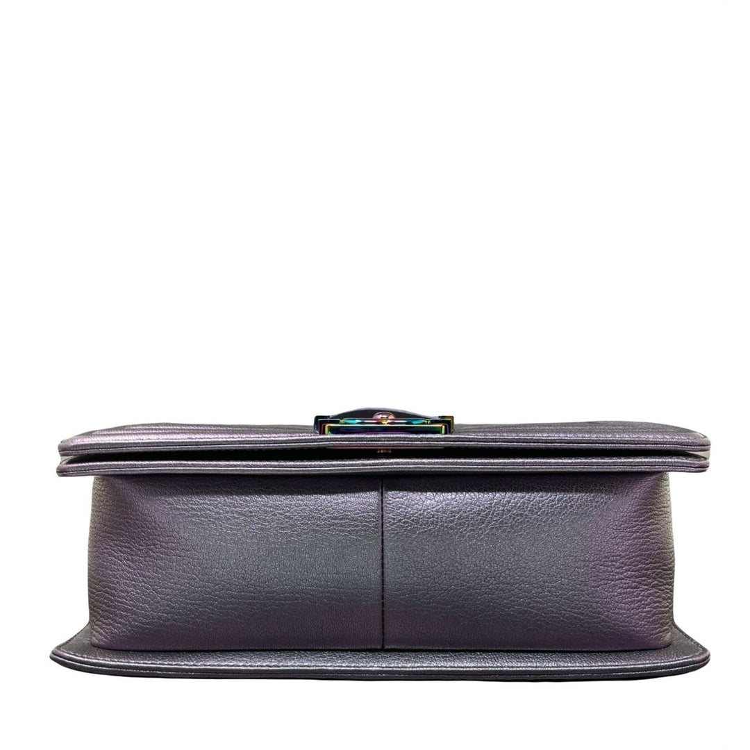 Top Quality Chanel Top Quality Chanel Boy New Bag Quilted Iridescent Goatskin Old Medium - Purple