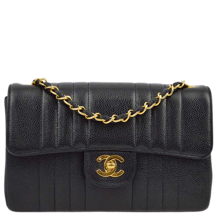 Top Quality Chanel Black Caviar Classic Flap Mademoiselle Chain Shoulder Bag