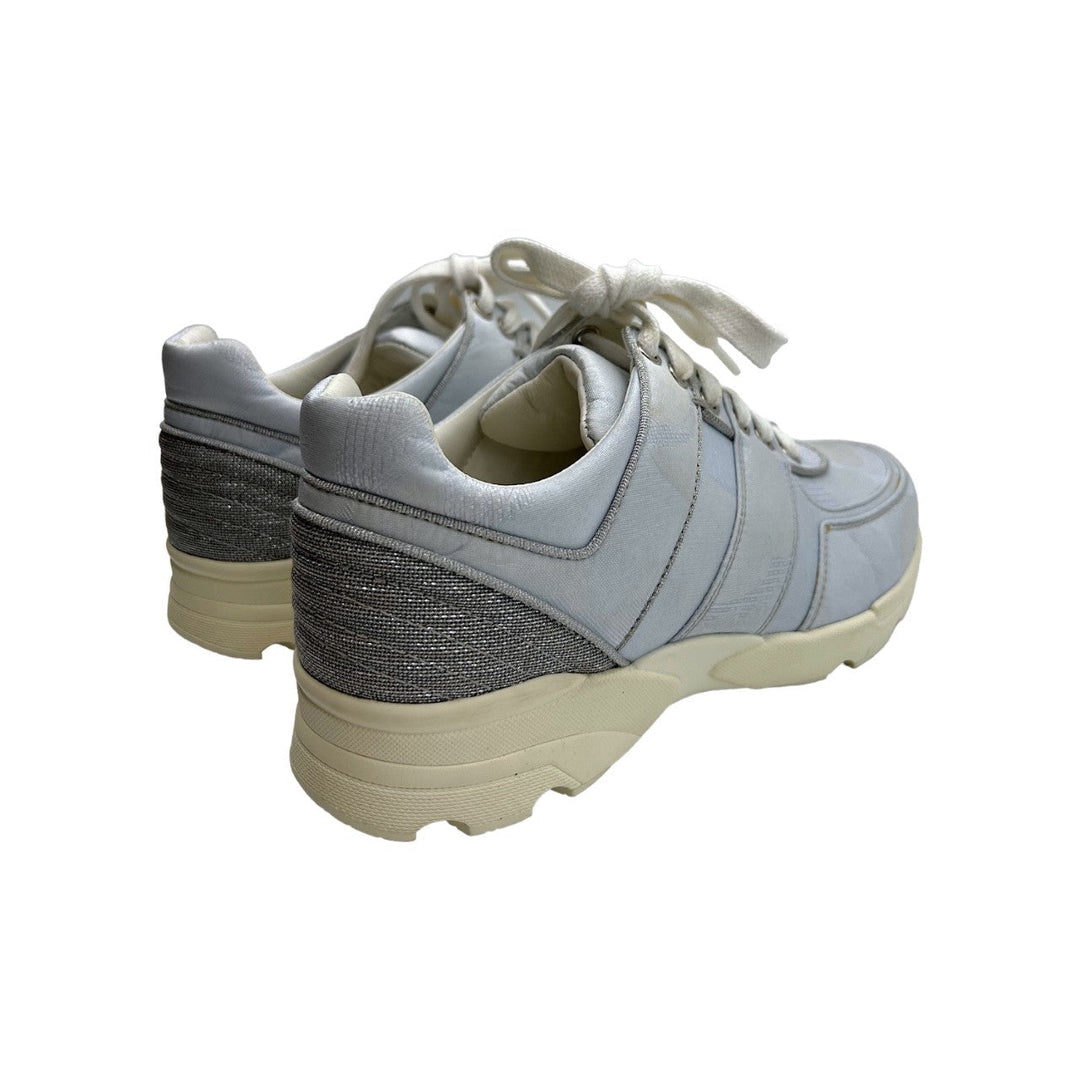 Chanel Shoes CC Low-Top Sneakers Sky Blue Sz 37