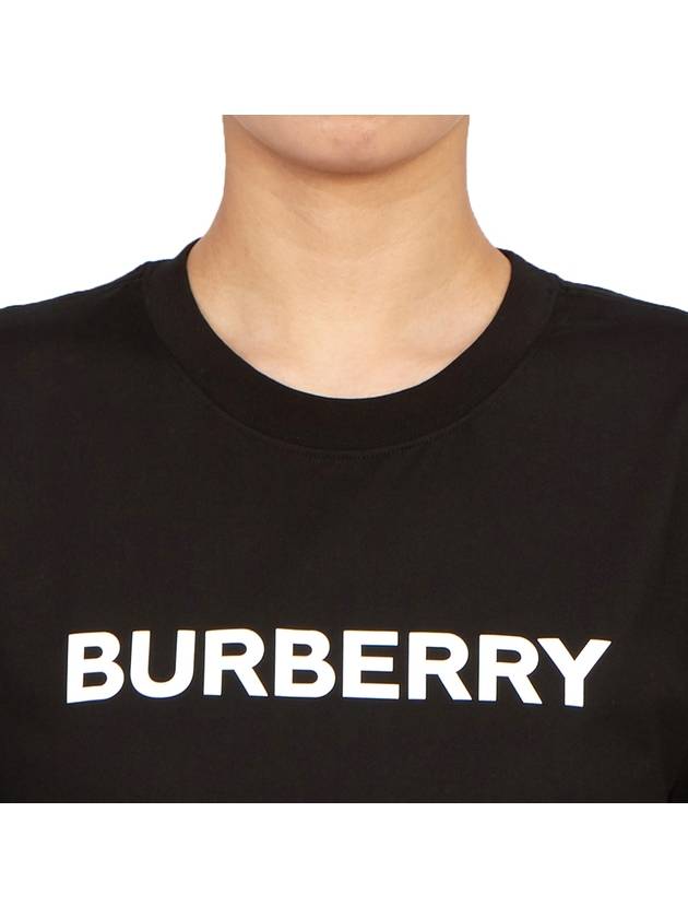 Burberry Logo Print Crew Neck Cotton Short Sleeve T-Shirt Black