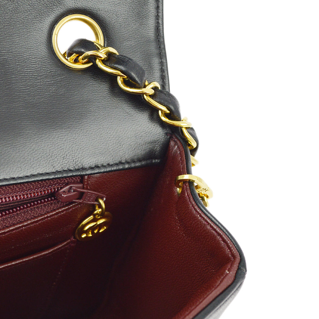 Top Quality Chanel Black Lambskin Mademoiselle Straight Flap Shoulder Bag
