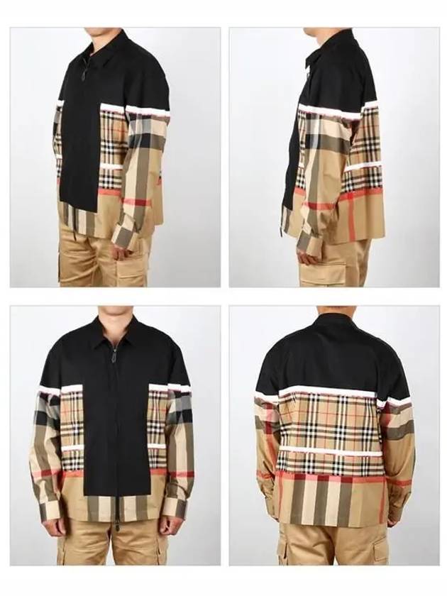 Burberry Hamel Oversized Zip-Up Jacket Black Beige