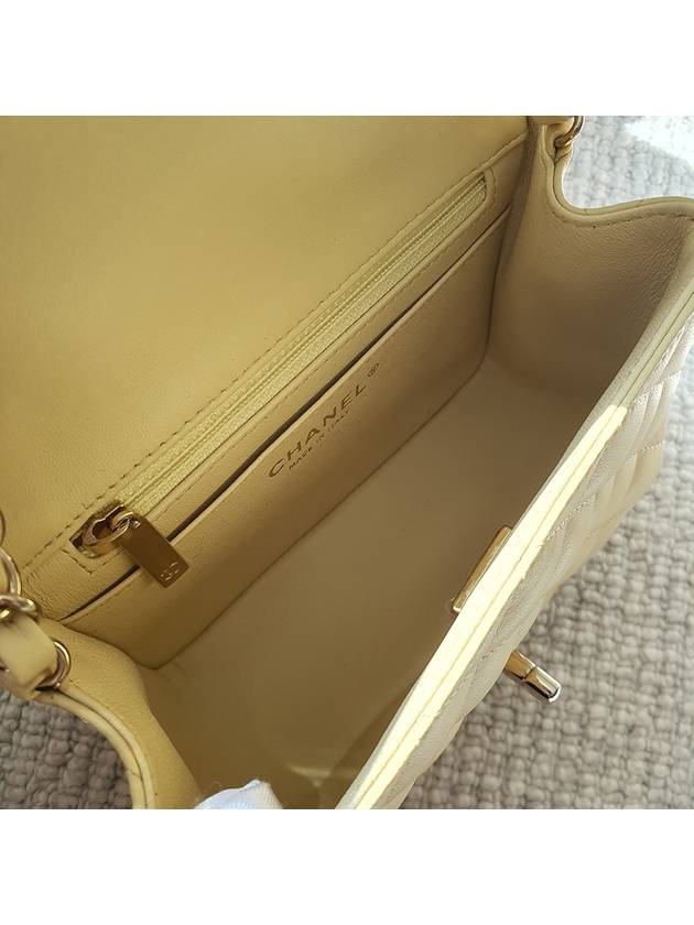 Mini Flap Lambskin Cross Bag Light Yellow Chanel