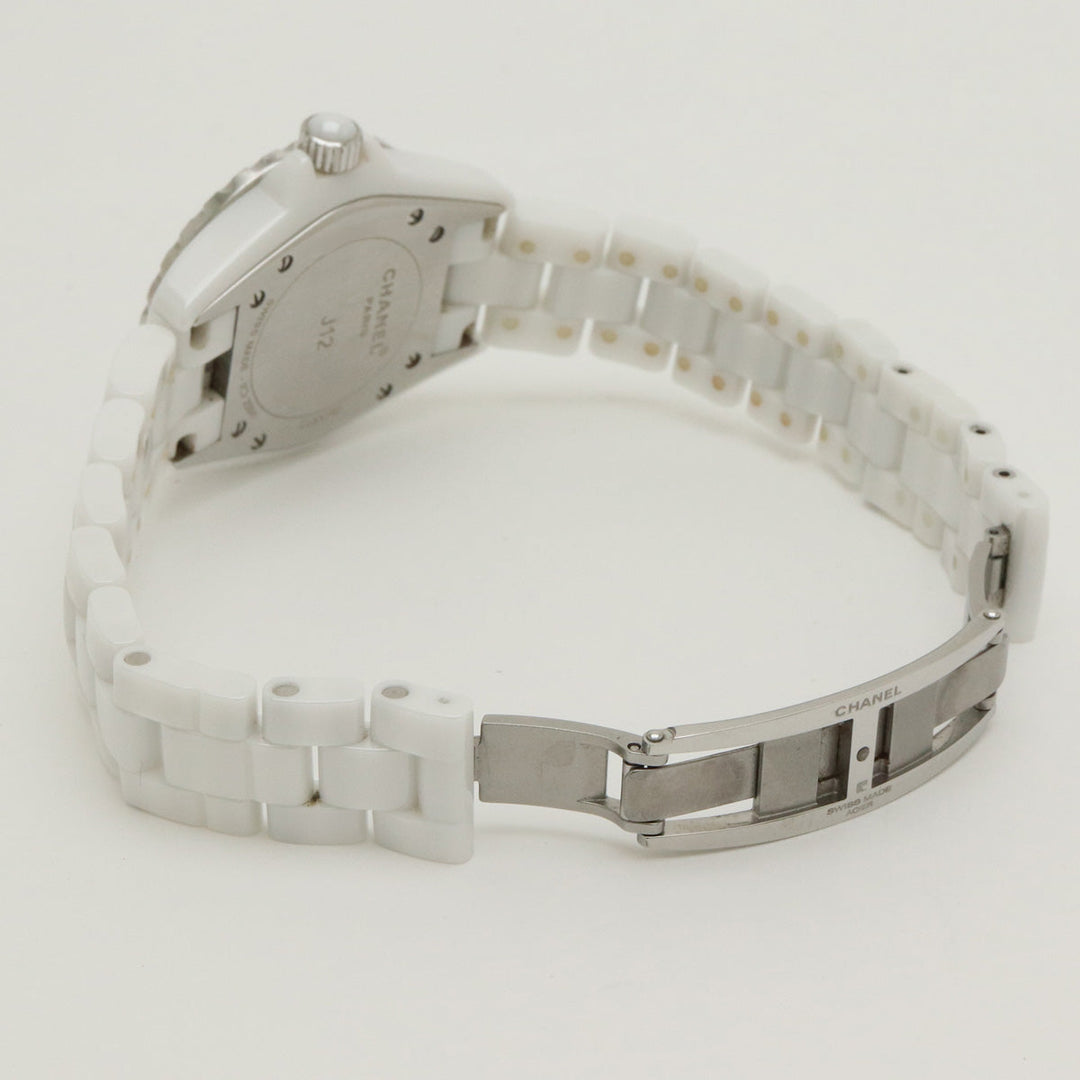 Top Quality Chanel J12 White Ceramic White 33mm Date Lady QZ Quartz Watch H0968