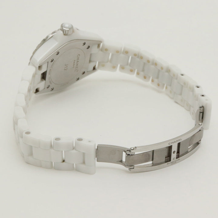 Top Quality Chanel J12 White Ceramic White 33mm Date Lady QZ Quartz Watch H0968