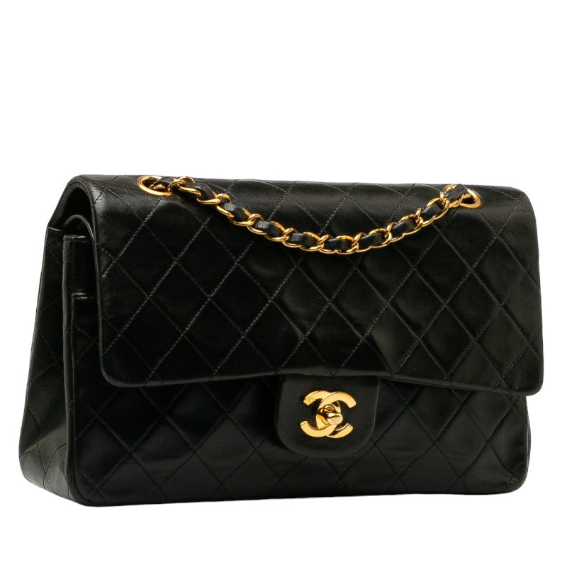 Top Quality Chanel Matrases 25 Double Flap Chain Shoulder Bag Black Leather  Chanel
