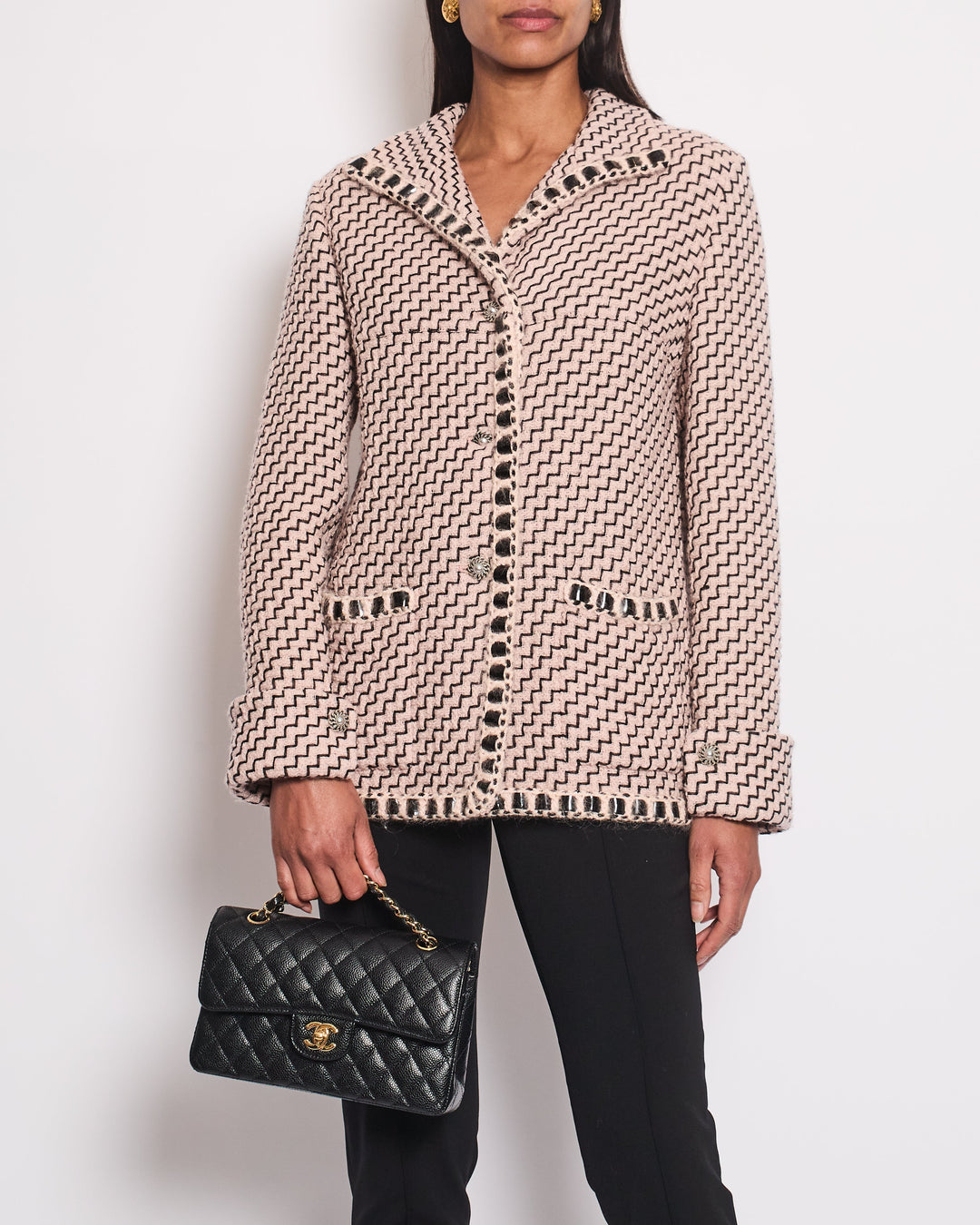 Top Quality Chanel Paris / Rome Tweed and Lace Jacket with CC Button Detail Size FR 40 UK 12)