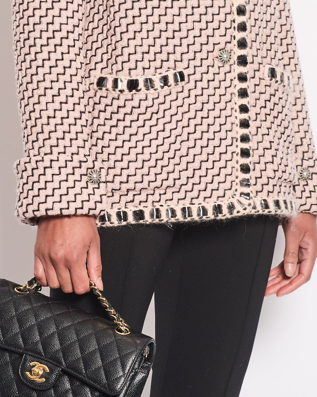 Top Quality Chanel Paris / Rome Tweed and Lace Jacket with CC Button Detail Size FR 40 UK 12)