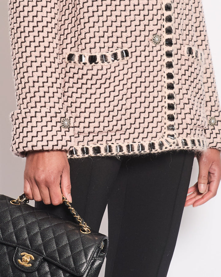 Top Quality Chanel Paris / Rome Tweed and Lace Jacket with CC Button Detail Size FR 40 UK 12)