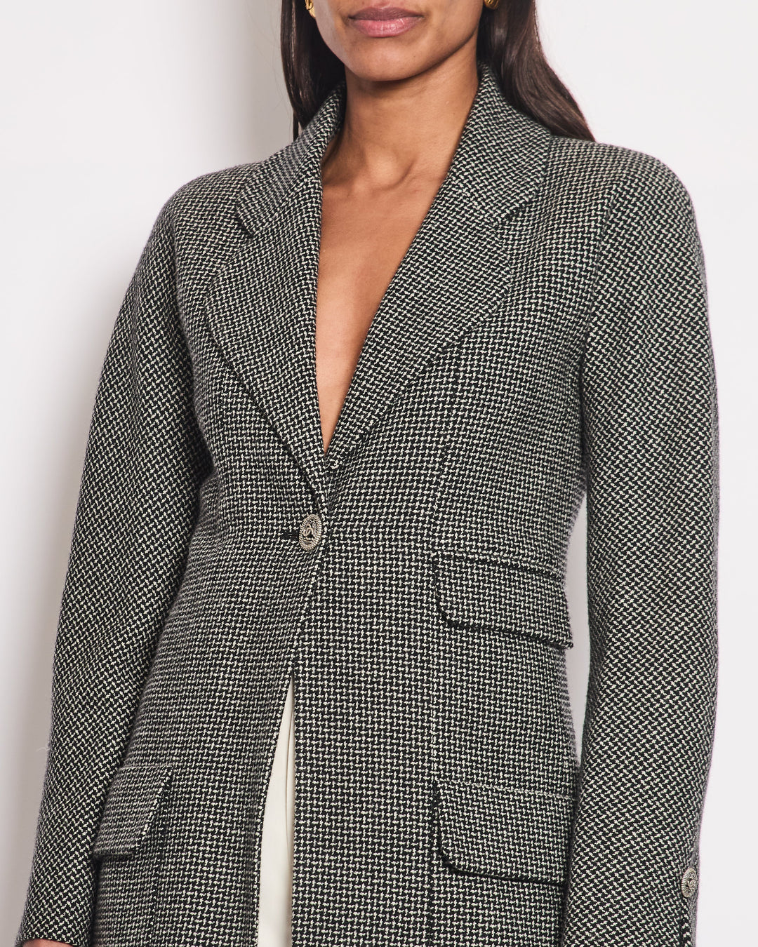 Top Quality Chanel 14/C Single Breasted Long Line Jacket with Pocket Detail Size FR 34 (UK 6)
