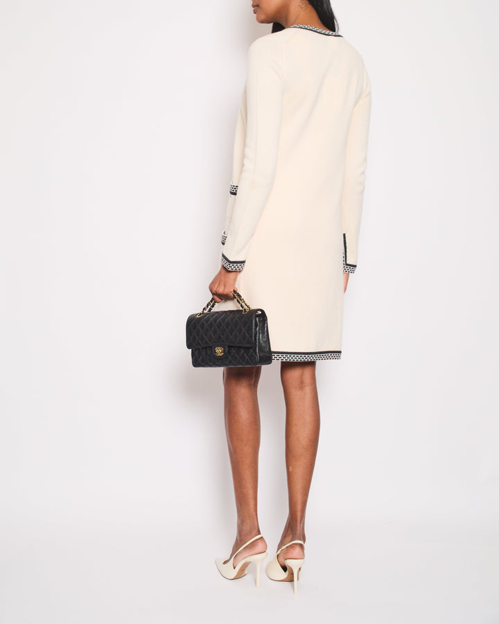 Top Quality Chanel 04A Cashmere Midi Dress and Longline igan Set With Grey Trim Detail FR 36 (UK 8)