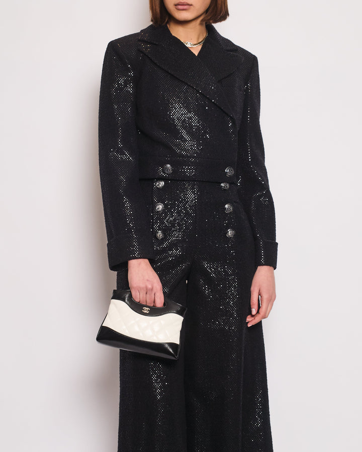 Top Quality Chanel Black Long Sleeve Embellished Jacket with Matching Jumpsuit Set Size FR 34 (UK 6)