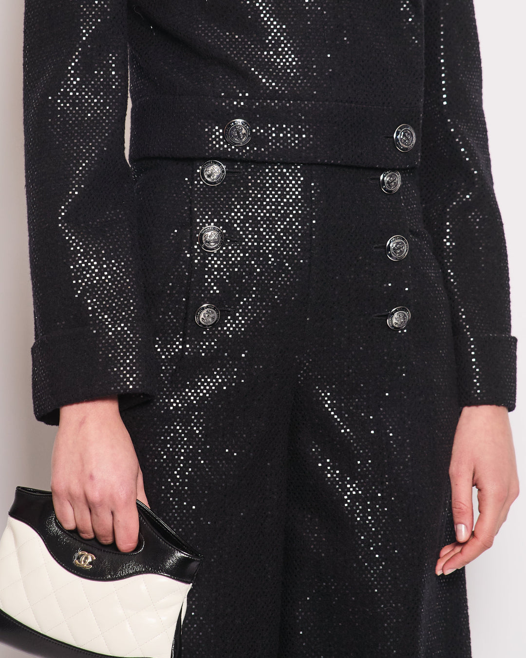 Top Quality Chanel Black Long Sleeve Embellished Jacket with Matching Jumpsuit Set Size FR 34 (UK 6)