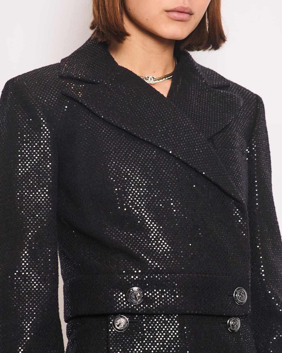 Top Quality Chanel Black Long Sleeve Embellished Jacket with Matching Jumpsuit Set Size FR 34 (UK 6)