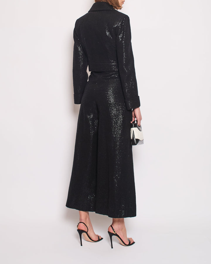 Top Quality Chanel Black Long Sleeve Embellished Jacket with Matching Jumpsuit Set Size FR 34 (UK 6)