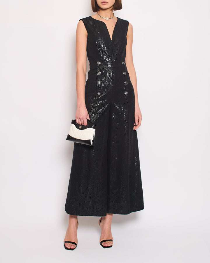 Top Quality Chanel Black Long Sleeve Embellished Jacket with Matching Jumpsuit Set Size FR 34 (UK 6)