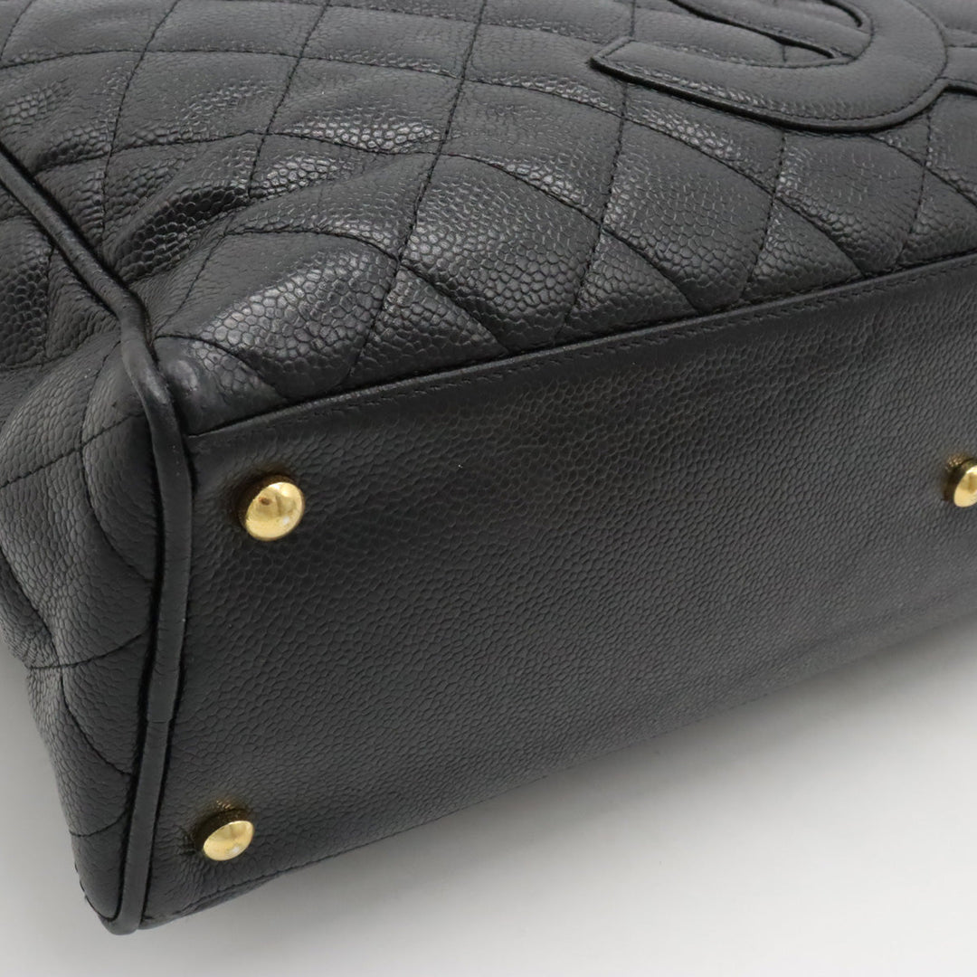 Top Quality Chanel Mattress Cocomark Handbag Mini Boston Bag Caviar Skin Leather Black Black Gold  A20997