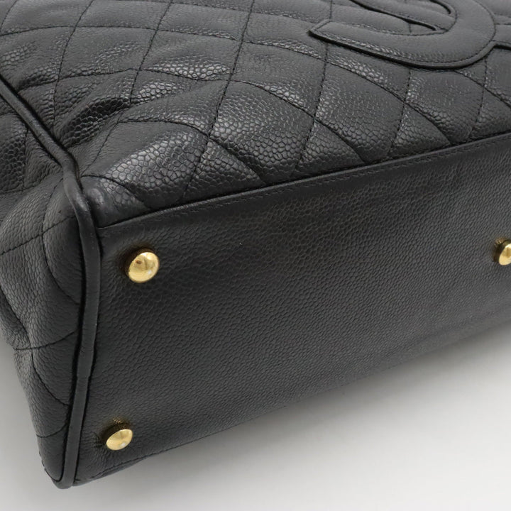 Top Quality Chanel Mattress Cocomark Handbag Mini Boston Bag Caviar Skin Leather Black Black Gold  A20997