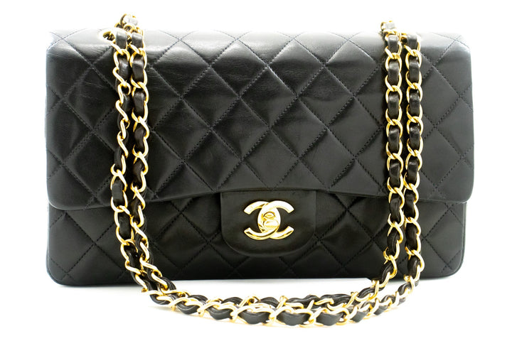 Top Quality Chanel Classic Double New 10" Chain Shoulder Bag Black Lambskin