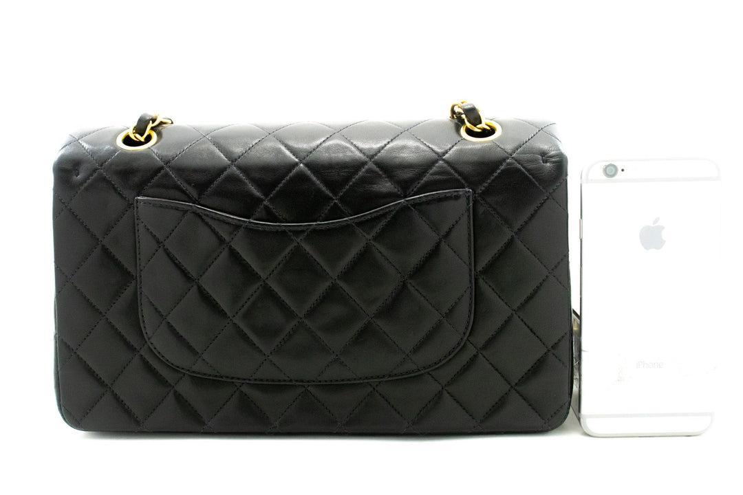 Top Quality Chanel Classic Double New 10" Chain Shoulder Bag Black Lambskin