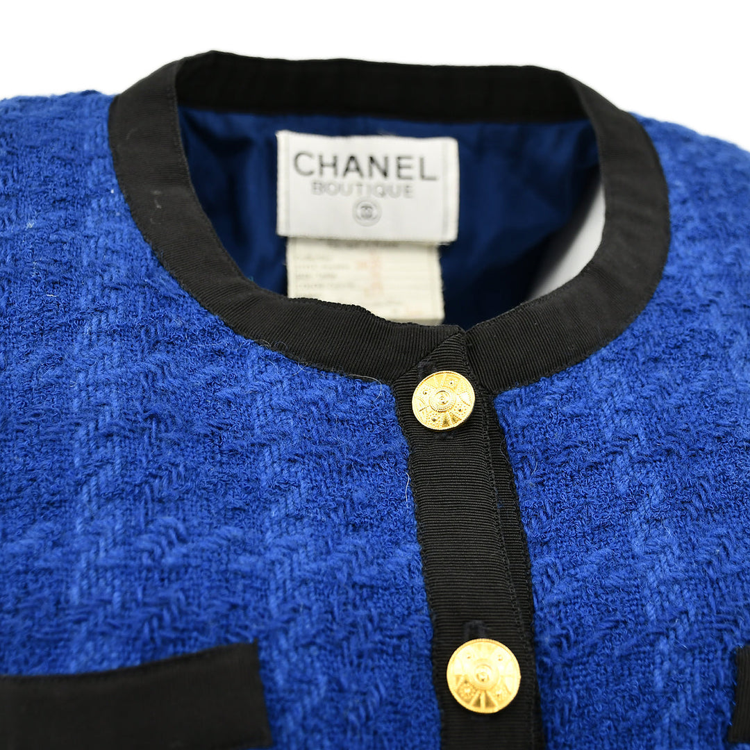Top Quality Chanel Single Breasted Jacket Blue 20 #36