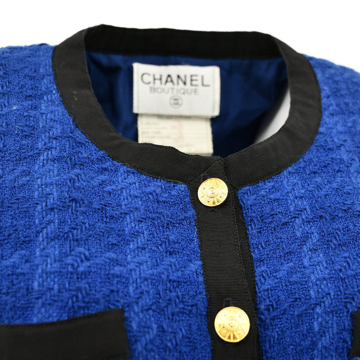 Top Quality Chanel Single Breasted Jacket Blue 20 #36