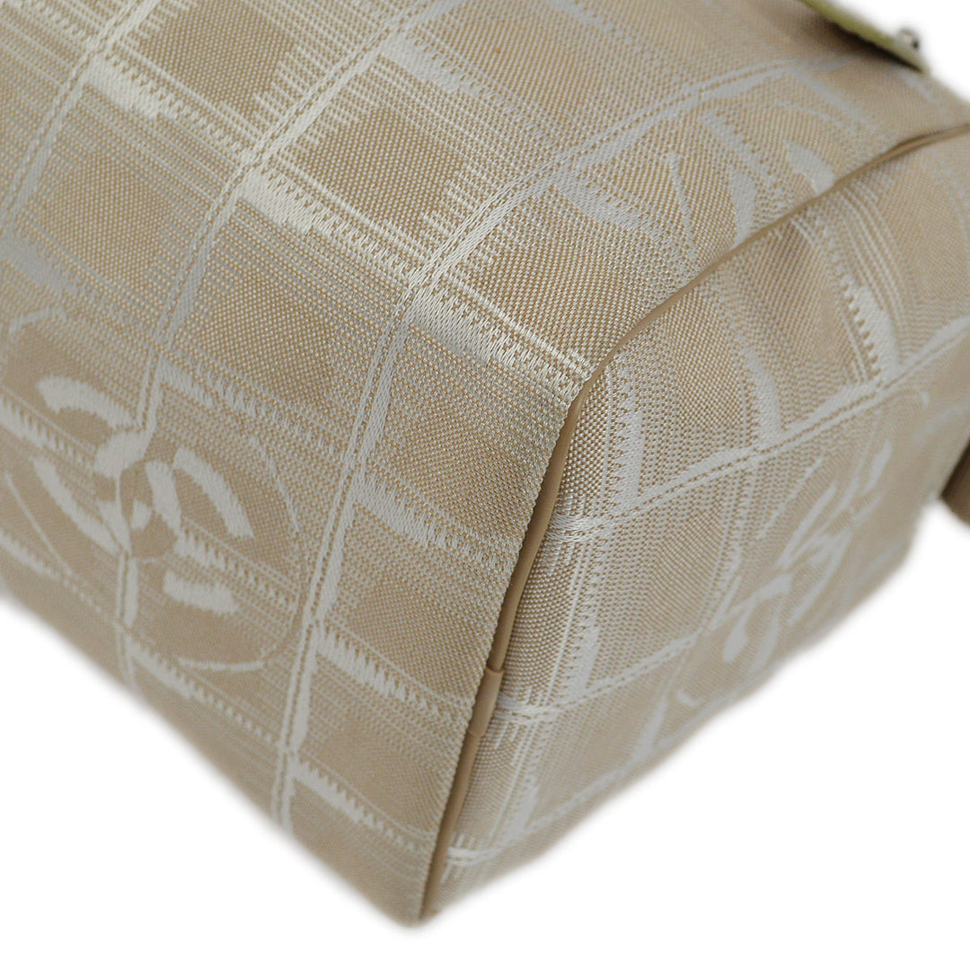 Top Quality Chanel Beige Jacquard Nylon Travel Line Shoulder Bag