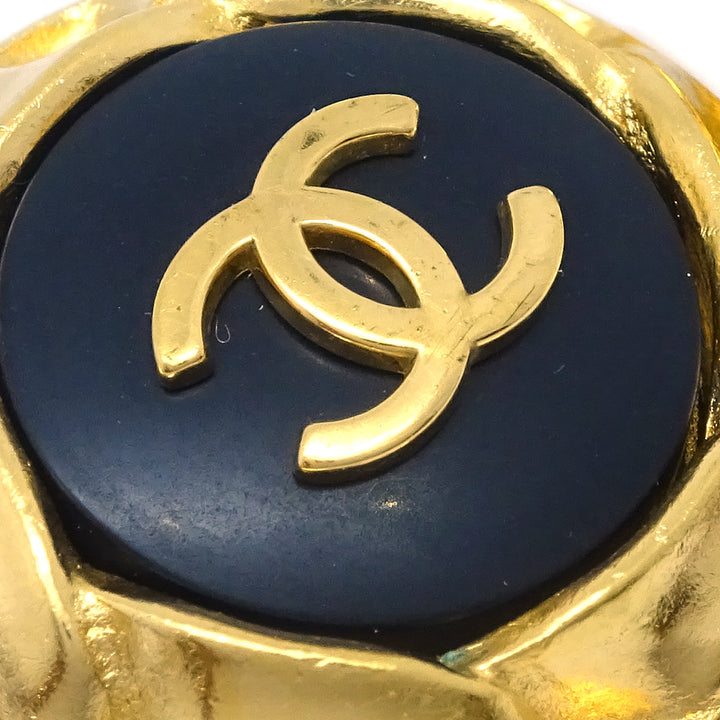 Top Quality Chanel Black Button Earrings Clip-On 96P