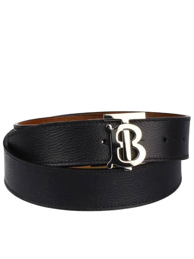 Burberry Reversible Monogram Leather Belt Black