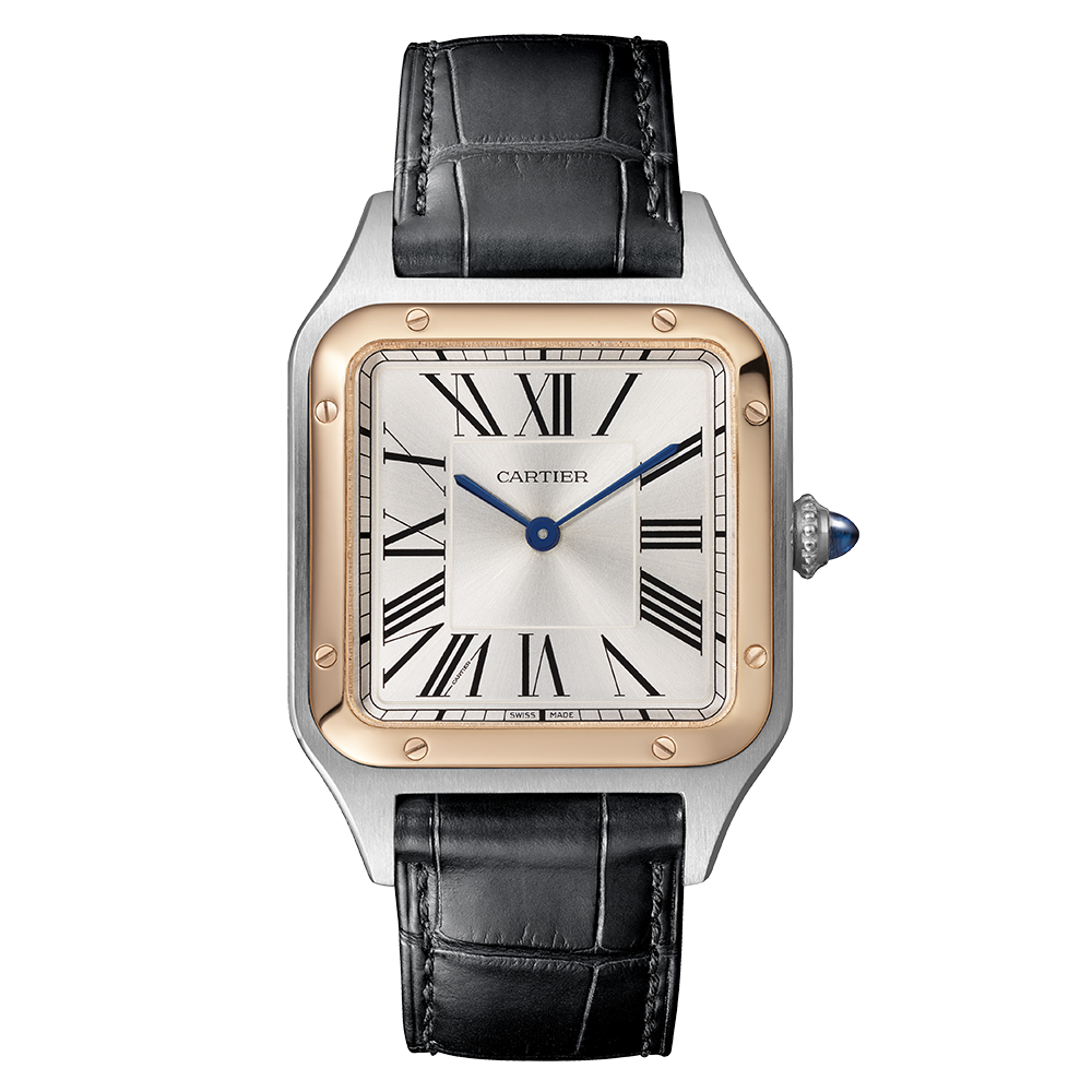 Santos-Dumont Rose Gold & Steel Large Watch W2SA0011