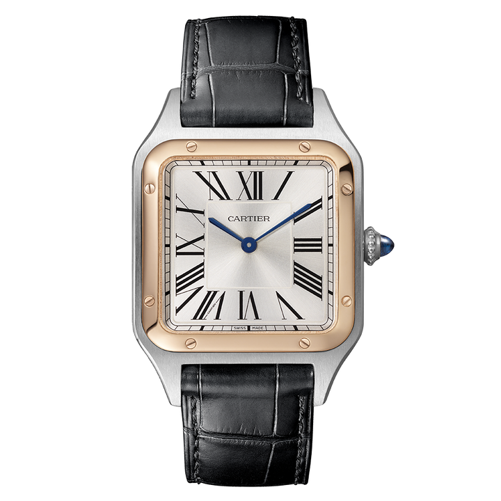 Santos-Dumont Rose Gold & Steel Large Watch W2SA0011
