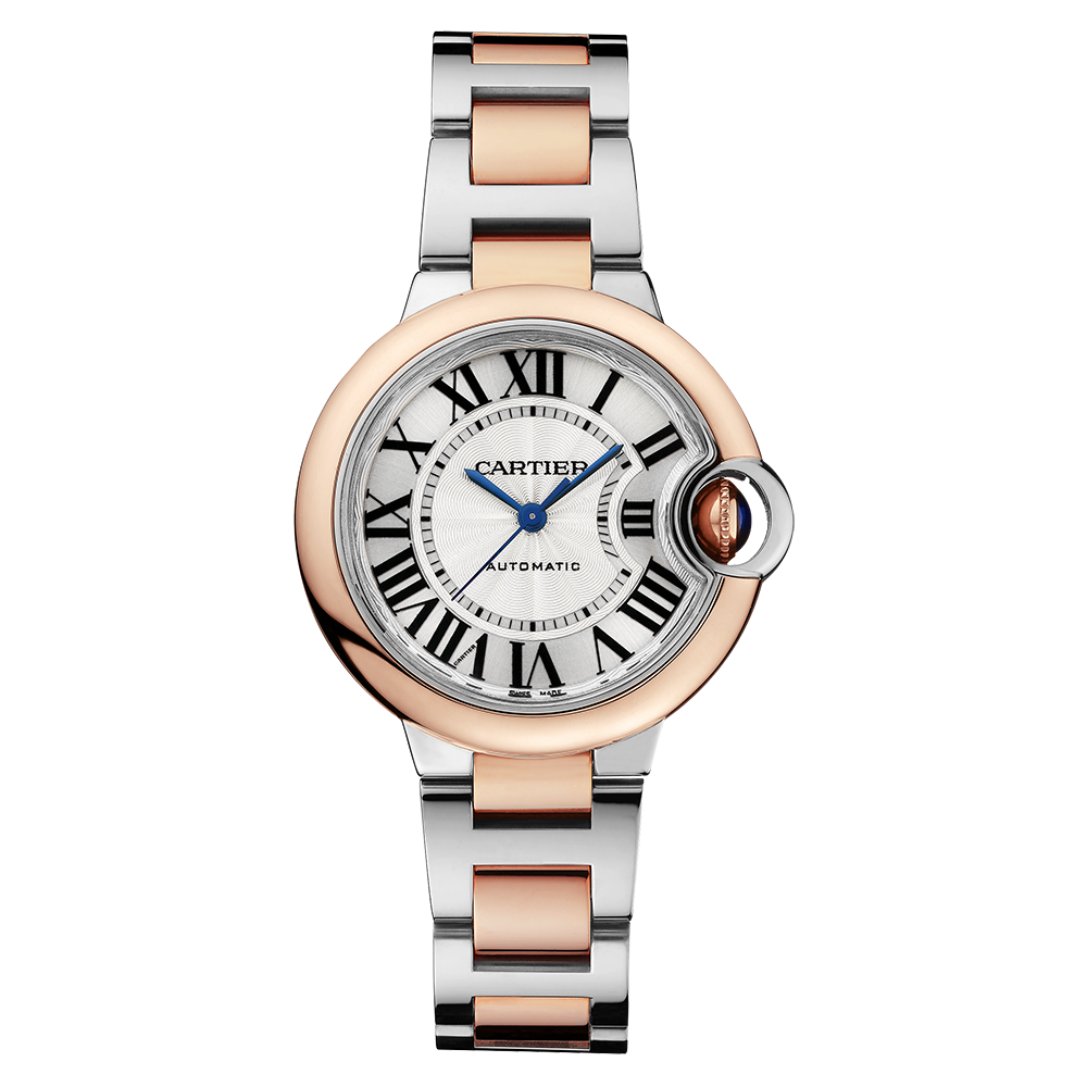Ballon Bleu de Cartier Rose Gold & Steel 33mm Watch W2BB0032