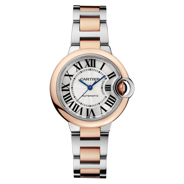 Ballon Bleu de Cartier Rose Gold & Steel 33mm Watch W2BB0032