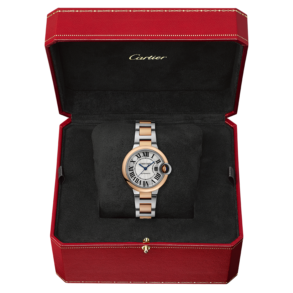 Ballon Bleu de Cartier Rose Gold & Steel 33mm Watch W2BB0032