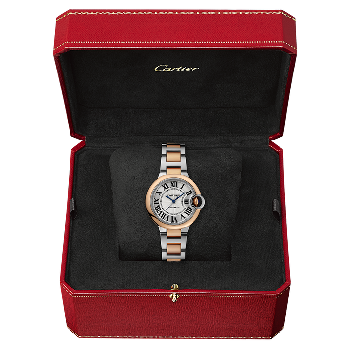 Ballon Bleu de Cartier Rose Gold & Steel 33mm Watch W2BB0032