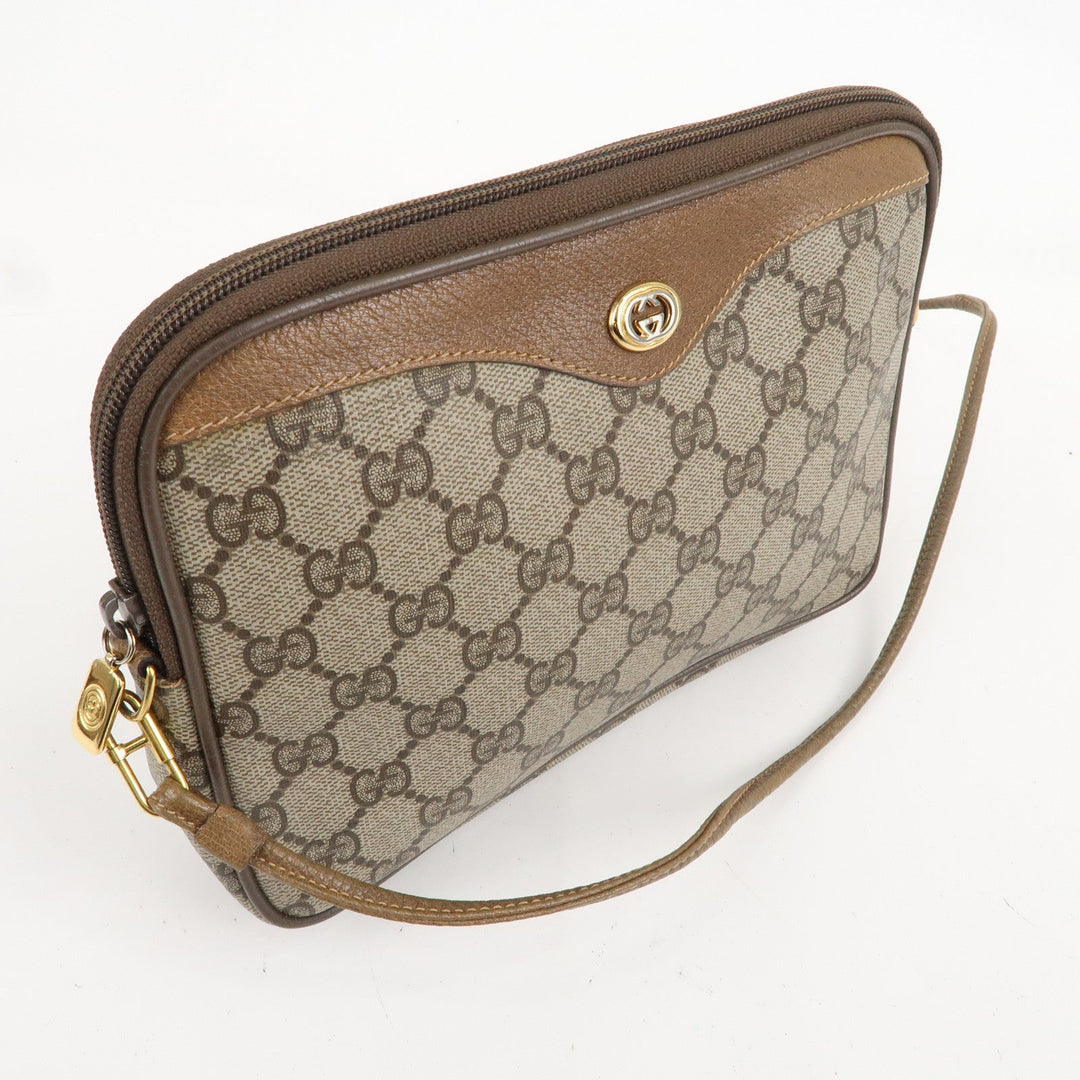 GUCCI Old Gucci GG Plus Leather Shoulder Bag Beige 97.02.068