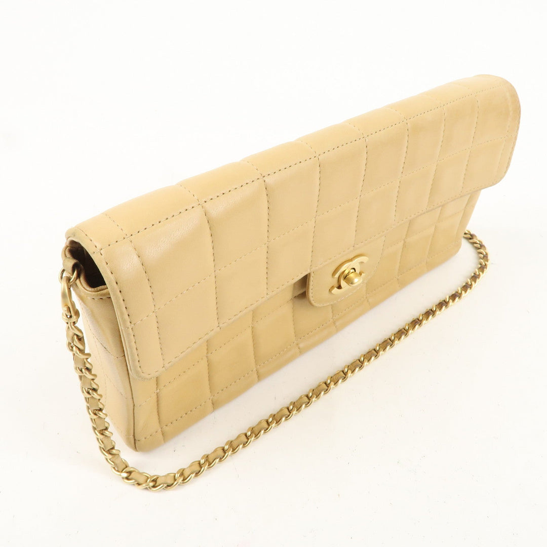 Top Quality Chanel Chocolate Bar Lamb Skin Chain Shoulder Bag Beige A15316