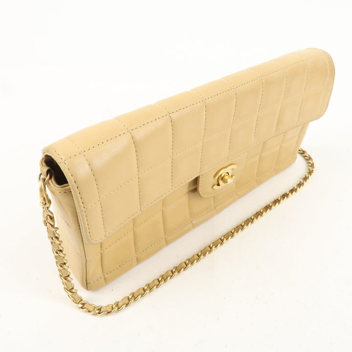 Top Quality Chanel Chocolate Bar Lamb Skin Chain Shoulder Bag Beige A15316