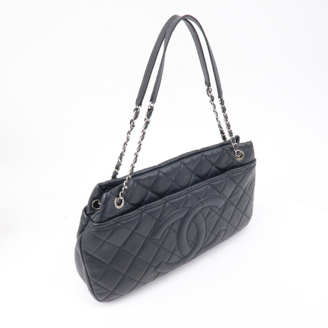 Top Quality Chanel Matelasse Caviar Skin Chain Tote Bag Shoulder Bag Black