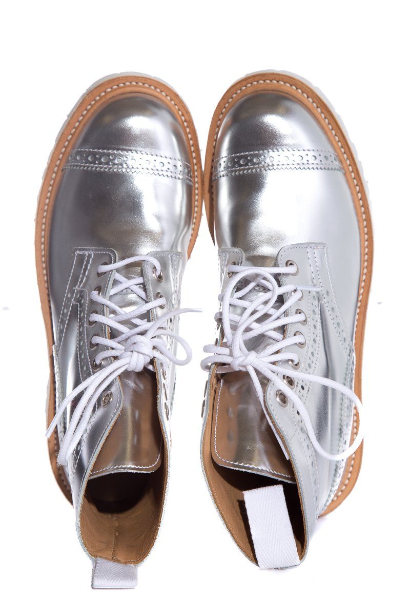 JUNYA WATANABE COMME DES GARCONS X Tricker's Silver Boots SZ 6 NWT