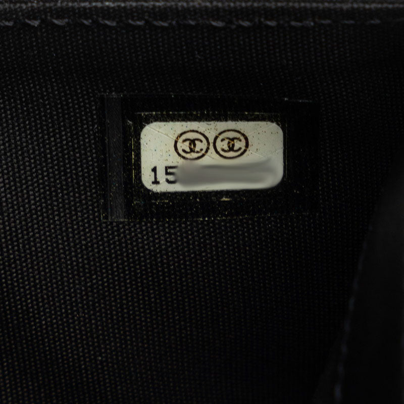 Top Quality Chanel Double Folded Wallet Caviar Skin Black Lady Frog