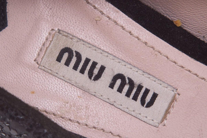 Miu Miu Black Sparkle Heels SZ 35.5