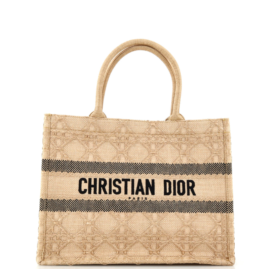 Top quality Dior Book Tote Cannage Embroidered Raffia Medium