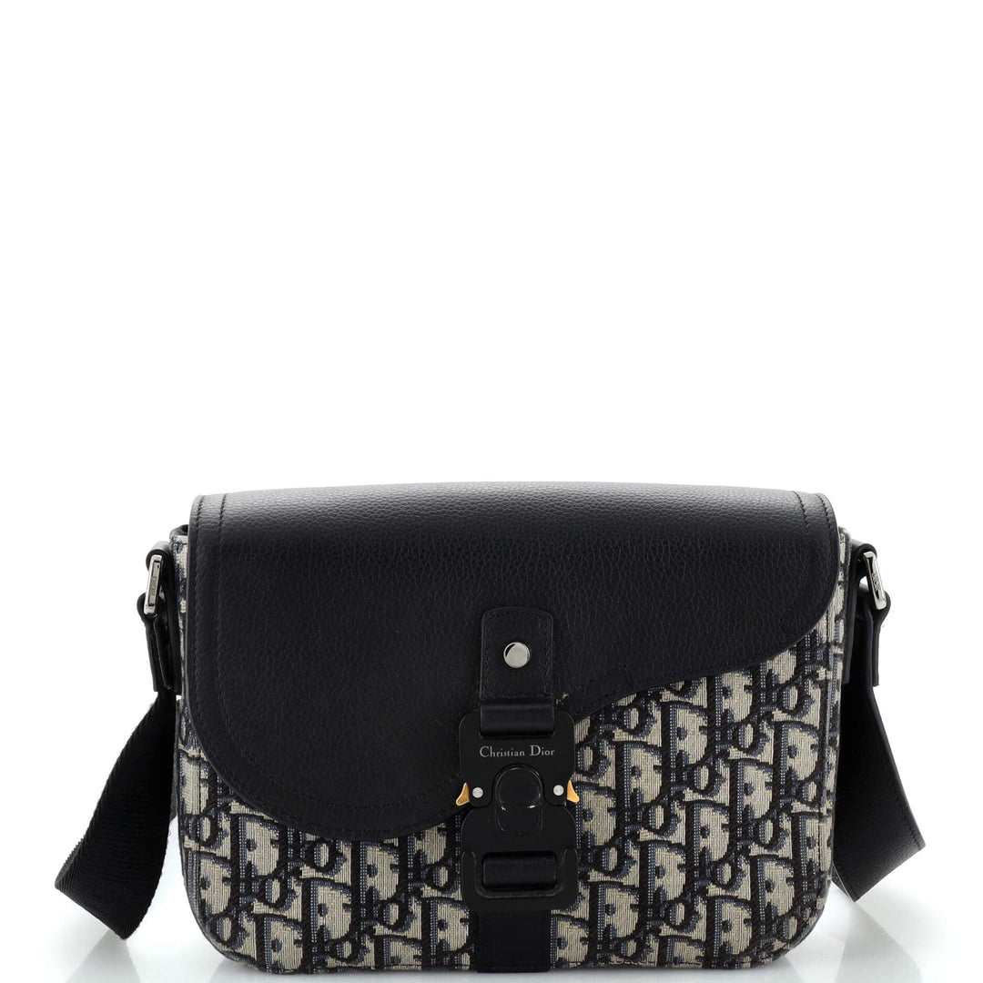 Top quality Dior Saddle Buckle Flap Messenger Bag Oblique Canvas and Leather Medium