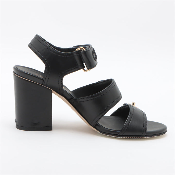 Top Quality Chanel Coco 22SS Leather Sandal 35.5C  Black G37387 Turn-Lock