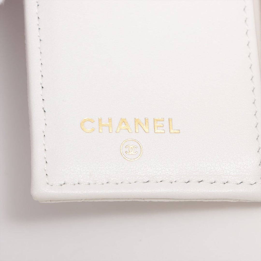 Top Quality Chanel Matrasse Caviar S Compact Wallet White Gold  Random