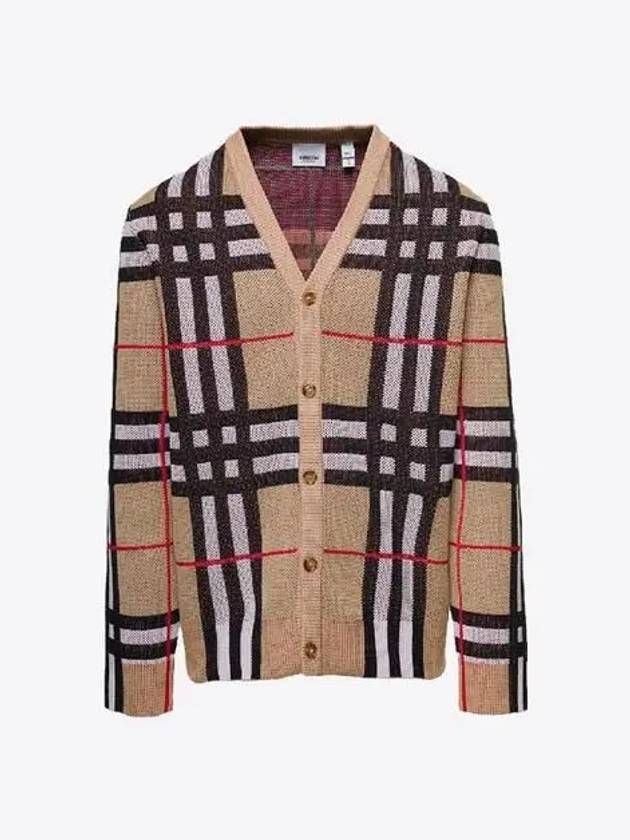 Burberry Check Technical Cotton Blend Cardigan Archive Beige