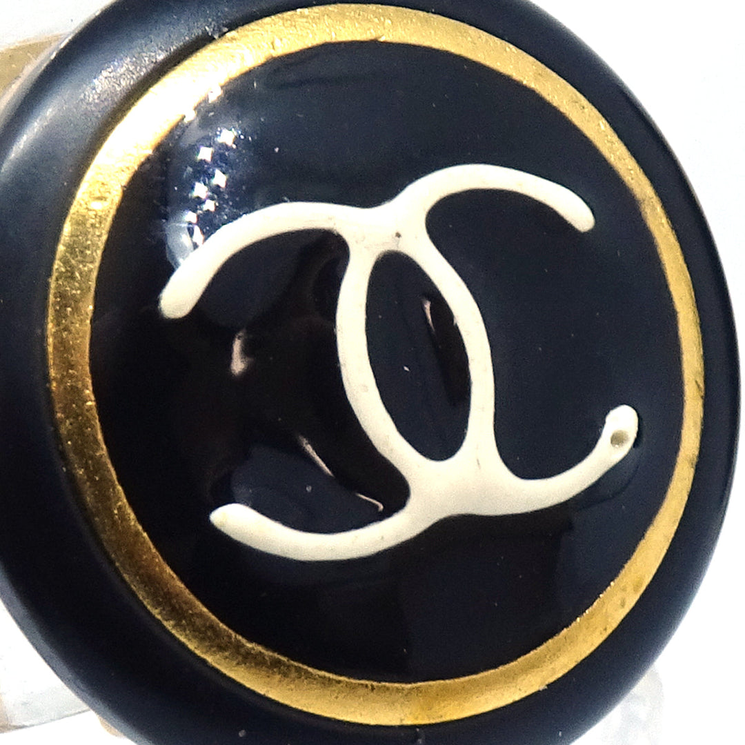 Top Quality Chanel 1997 Black & Gold Earrings